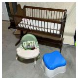 Wooden baby cradle 36" L, child