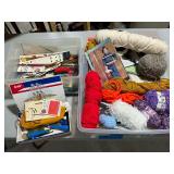 Yarn, knitting needles, etc.