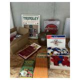 Poker chips, deck of cards, Bunco, Cribbage, etc.