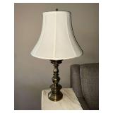 Pair of brass bottom table lamps