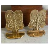 LEX brass bookends