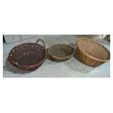3 large woven baskets