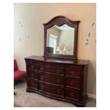 12-drawer mahogany dresser with mirror