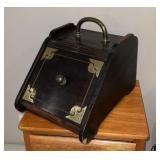 Wooden coal scuttle