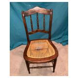 Cane bottom chair, damage to seat