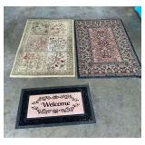 Pair of area rugs, welcome mat