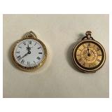 Pair of open face ladies pocket watches, Bradley and other