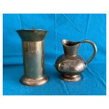 Pair of brass pitchers