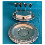 Silverplate pieces 4 F. B. Rogers Italy stemware
