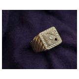 Natural diamond 14K ring, missing stone is in the bag with the ring