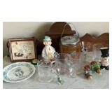 Wooden bottle stoppers, crock lined ice bucket, My *** plate