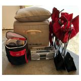 Shark portable radio, bag chairs, cushions, cooler bags, etc.
