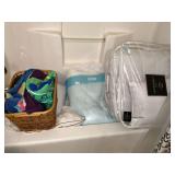 Collection of bed linens (Full size), towels, etc.