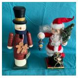 Santa and snowman nutcrackers