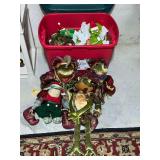 Collection of Christmas frog decorations