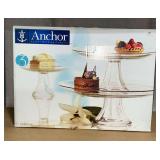 Anchor Hocking 3-piece tiered platter set