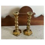 Pair of brass candlesticks