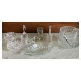 Glass bells, rabbit, ring dishes, boot, fish dish