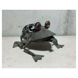Metal decorative frog, 8" L.
