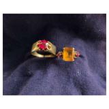 Pair of 10K rings, size 7 1/4
