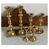 6 Brass candlesticks