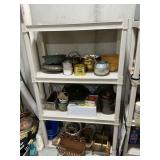 Sterilite plastic shelf 34" x 14" x 57" T and contents