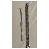 Bracelet marked sterling 5" L and 8" bracelet marked 925
