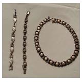925 bracelets, 7" and 8" L,