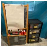 Easel chalk board and supplies