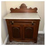 Antique wash stand with marble top , 32" W x 17" D x 39" T.