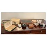 Dresser boxes, jewelry boxes.