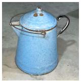 Light blue granite coffee pot