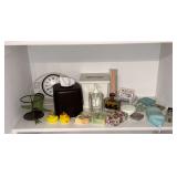 Tissue holder, soap dispenser, clock, compact, soap, etc.