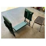 Gardening bench, metal step stool