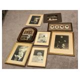 Vintage family photos, mostly framed