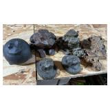 Cast iron frogs, brass frog, cast iron frog knocker