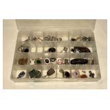 Pendants and slides in organizer.