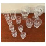 Assortment of glassware some crystal and etched