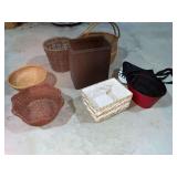 Waste basket, baskets, tin, etc.
