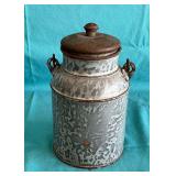 Grey granite cream can