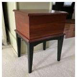 Ethan Allen Wooden side table with hinged lid
