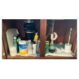 Cleaning supplies, Clorox wipes, hand soap