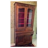 Antique step back china hutch