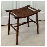 Wooden wicker stool