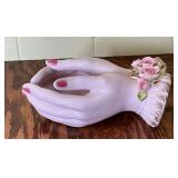 Lefton Made in Occupied Japan pair of ladies hand bowl