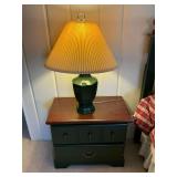 Table lamp with green base