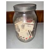 Gallon jar with match books