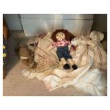 Raggedy Andy doll, pillowcase dolls