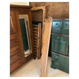 Wooden framed baby bed with canopy