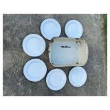 Enamel plates and container